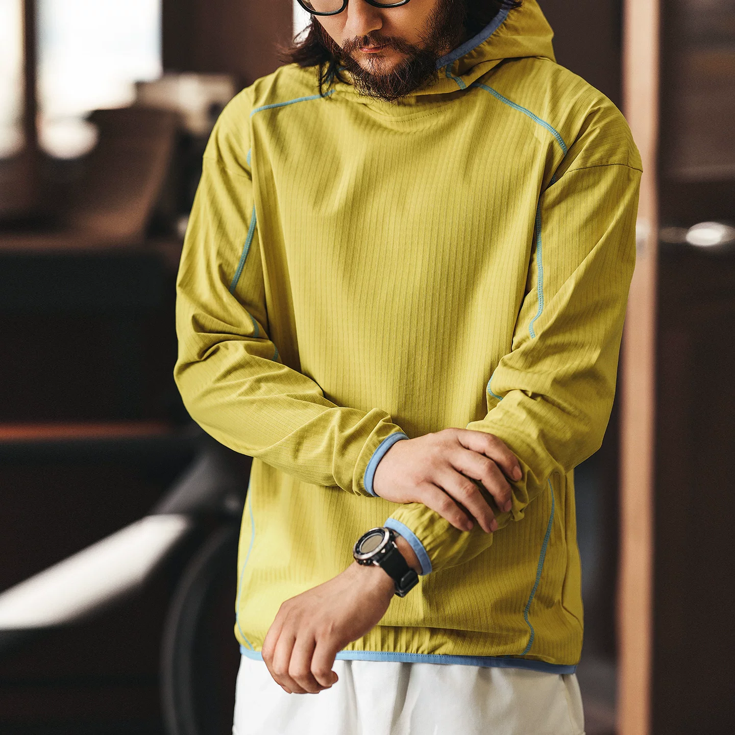 Green Deer American outdoor quick-drying hooded long-sleeved T-shirt men's summer trendy hiking and mountaineering training tops for men Green Deer American outdoor quick-drying hooded long-sleeved T-shirt men's summer trendy hiking and mountaineering training tops for men