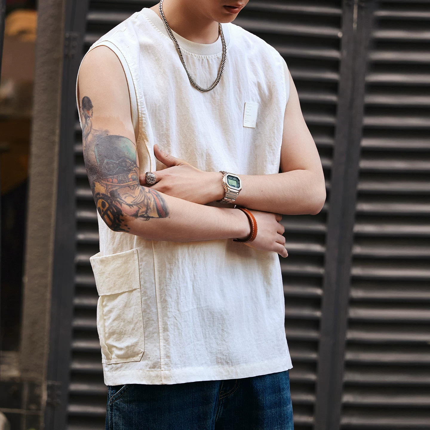 Green Deer American Lyocell Breathable Linen Vest Men's Summer Trendy Loose Waistcoat Casual Sleeveless T-Shirt for Men Green Deer American Lyocell Breathable Linen Vest Men's Summer Trendy Loose Waistcoat Casual Sleeveless T-Shirt for Men