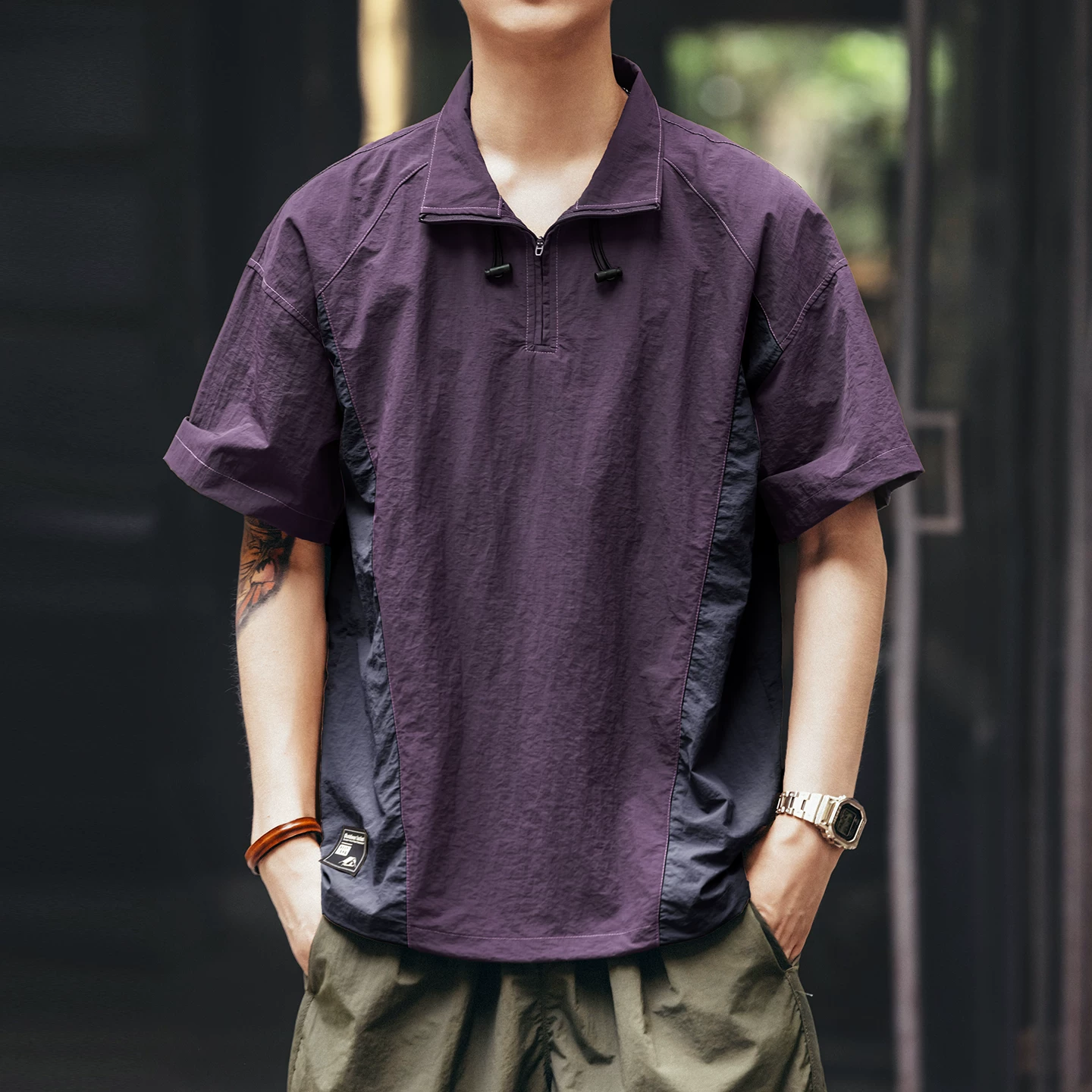 Green Deer American Quick-drying Ice Silk Short-Sleeved Polo Shirt Men's Summer Trendy Brand Outdoor Lightweight Half-Zip Casual T-Shirt Green Deer American Quick-drying Ice Silk Short-Sleeved Polo Shirt Men's Summer Trendy Brand Outdoor Lightweight Half-Zip Casual T-Shirt