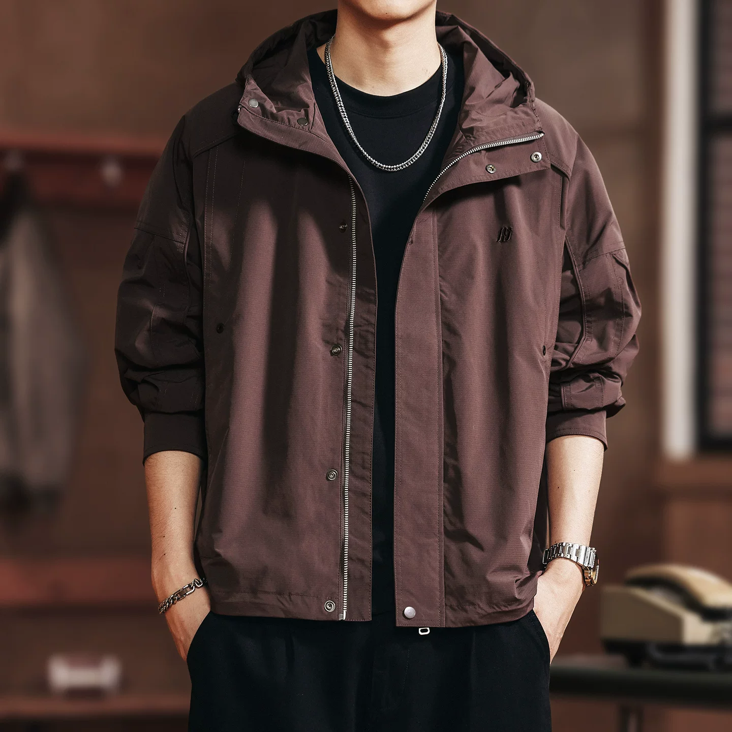Green Deer American Windproof Hooded Jacket Men's Loose Spring and Autumn New Trendy Brand Outdoor Workwear Jacket Green Deer American Windproof Hooded Jacket Men's Loose Spring and Autumn New Trendy Brand Outdoor Workwear Jacket