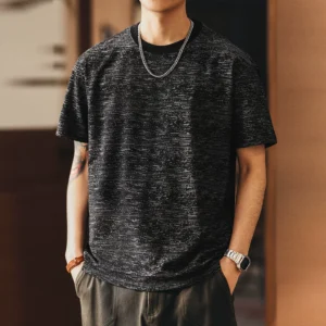 格蓝鹿高端复古彩岛棉花纱短袖t恤男夏季潮牌宽松慵懒休闲半袖男 1028185981858.webp